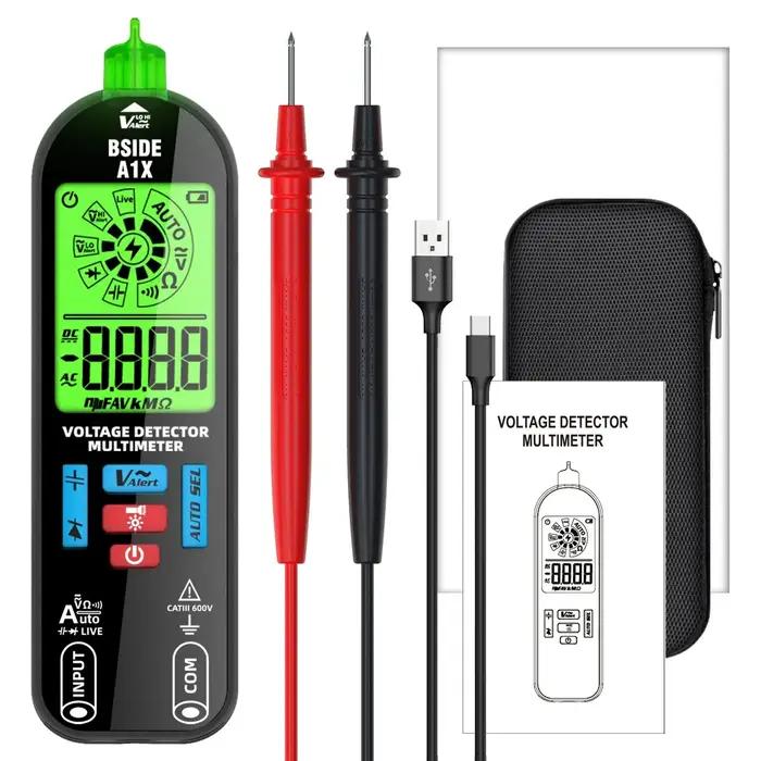 BSIDE multimètre numérique intelligent testeur électronique Rechargeable AC DC sans contact NCV compteur de point