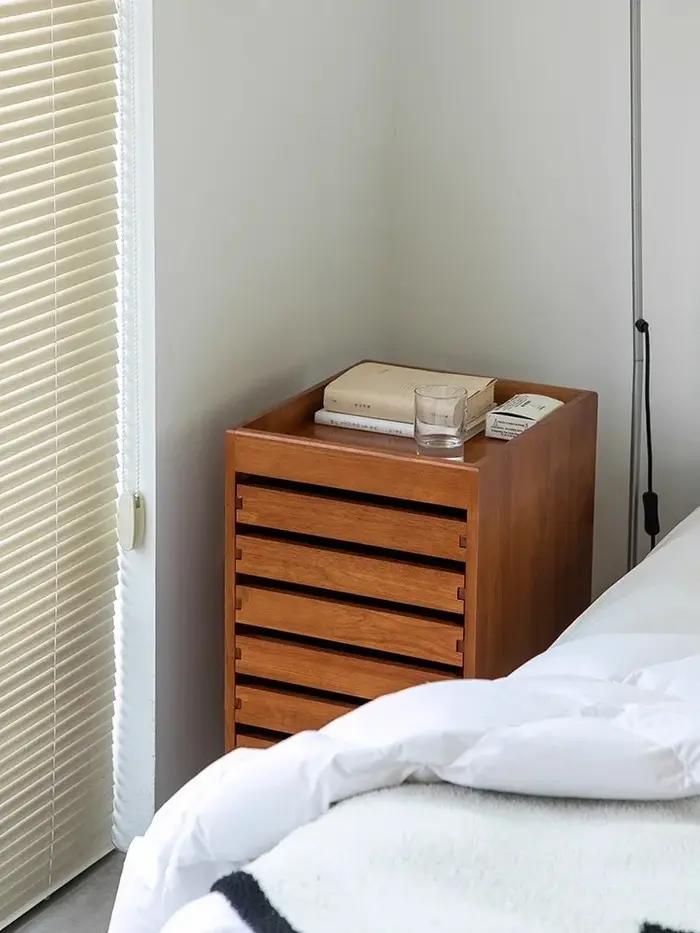 Classeur nordique en bois massif, armoire de rangement à tiroirs simples, armoires de rangement de p
