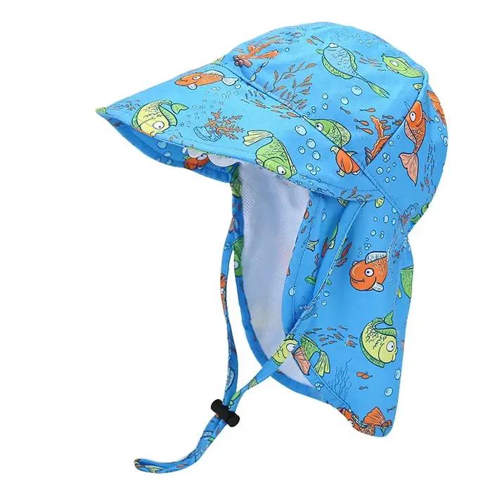Nouveau Panama été bébé seau chapeau pour garçons filles dessin animé respirant maille enfants plage châle
