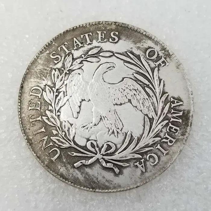 Artisanat en Bronze 1799 pièce commémorative tête et arrière Antique argent Dollar maison Collection
