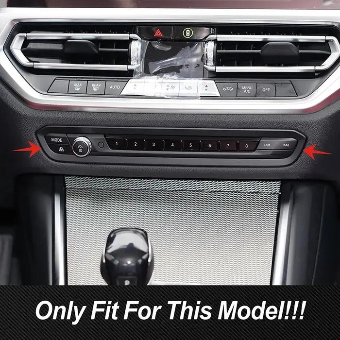 Autocollant de décoration pour cadre de volume de console centrale en acier inoxydable, pour BMW sér