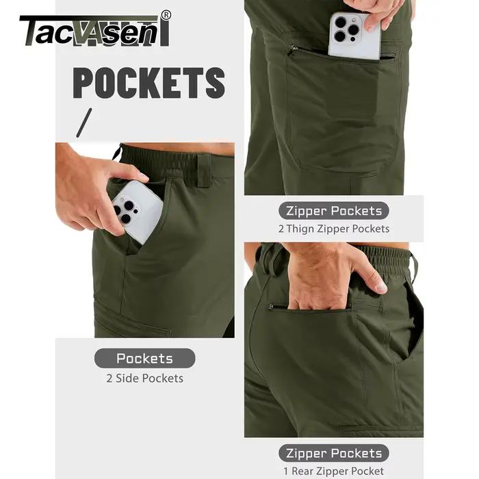 Pantalon cargo homme TACVASEN randonnée été léger séchage rapide résistant à l'eau pêche travail stretch