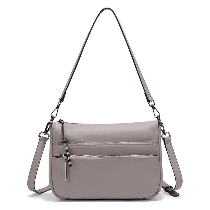 Petit sac à main ZENCY en cuir véritable pour femmes, hobo décontracté, polyvalent, avec bandoulière ajustable pour toutes les occasions