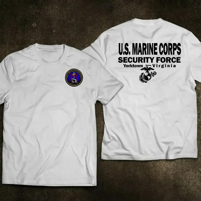 Tshirt MCSF Corps des Marines USA Hommes Style Décontracté Col Rond Coton Manches Courtes Polyvalent Occasions Spéciales