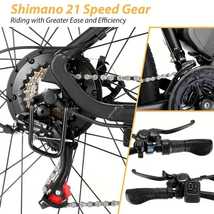 Vélo électrique Vivi 27,5" pour adultes avec batterie 500W, 48V 499,2WH, 20MPH, jusqu'à 50 milles, r