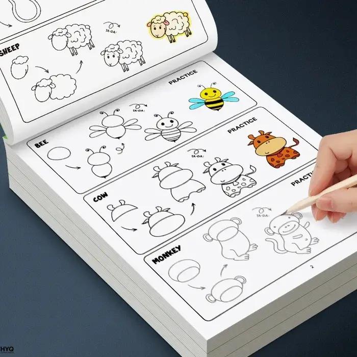 Livre de dessin étape par étape pour apprendre à dessiner des animaux