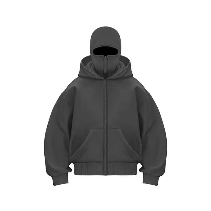 Cagoule gothique Harajuku pour hommes et femmes veste de sport à double capuche avec fermeture éclair pour automne hiver style normcore minimaliste occasions décontractées