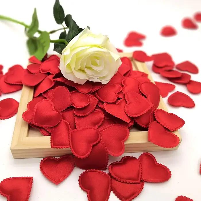 Pétales de lancer en tissu rembourré romantique pour mariage fiançailles fête des mères pères anniversaire saint valentin noël occaions spéciales 200 pièces cœur olive saphir profond jaune fluo