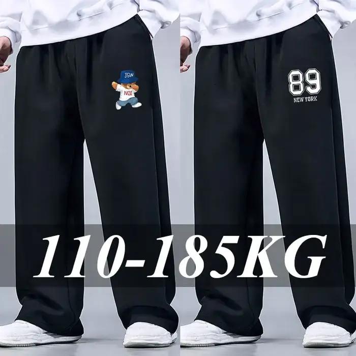 Grande taille hommes pantalons de sport 5XL 6XL 7XL hommes coton pantalon Joggers vêtements de sport noir solide glace soie Baggy pantalons de survêtement hommes pantalons