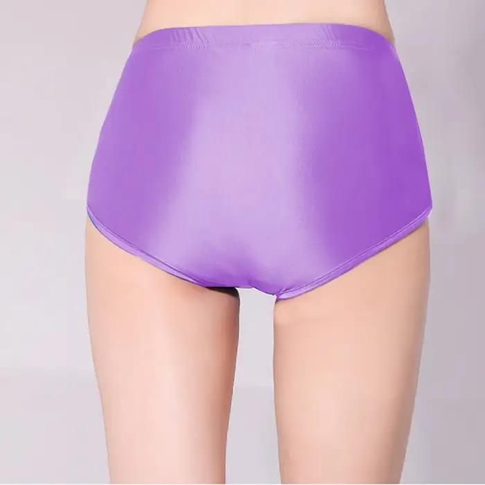 Short en satin soyeux brillant pour femme, pantalon sexy, bas de bikini, taille haute, collants sexy