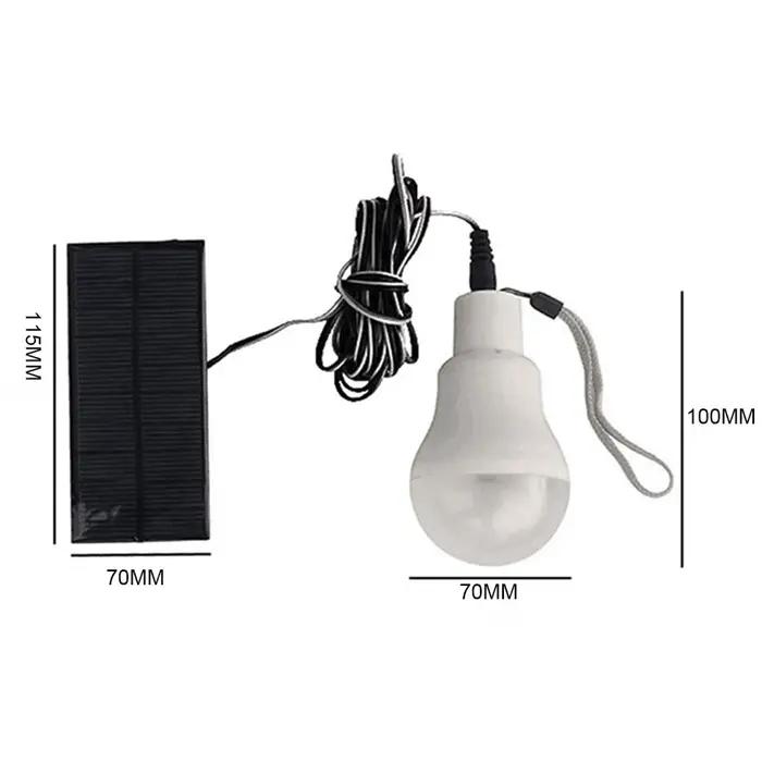 Ampoule solaire rechargeable moderne à LED avec panneau solaire pour jardin cour camping et extérieur usage nocturne