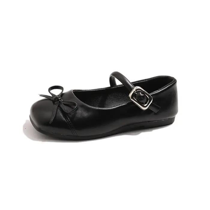 Chaussures de princesse en cuir pour filles, Mary Janes, simples, classiques, avec nœud papillon, Ch