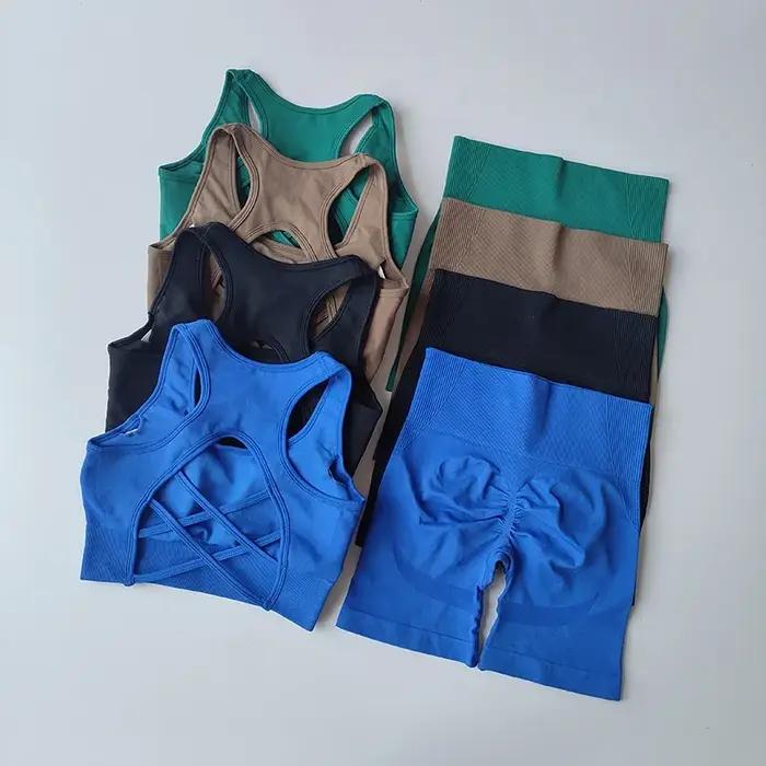 Ensemble de yoga pour femmes sans couture, sportif, taille haute, short de sport, fitness occasions spéciales