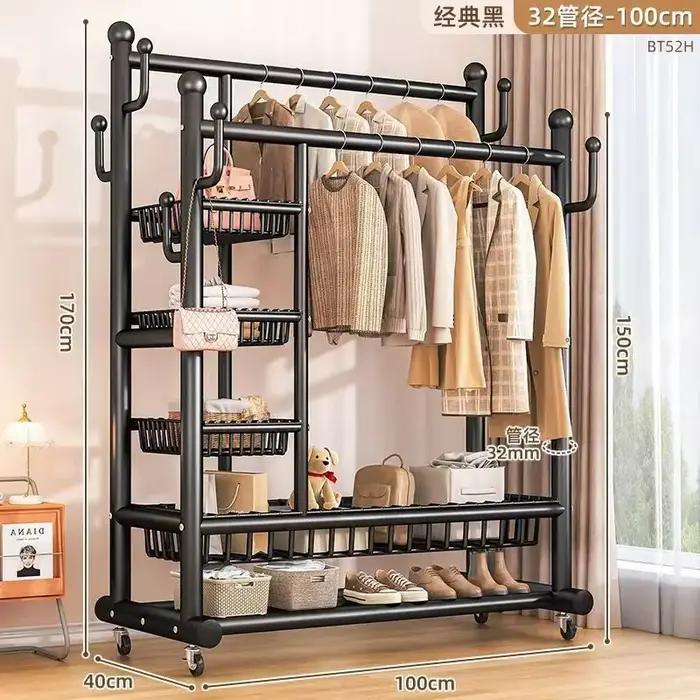 Support métallique Vertical multifonctionnel moderne pour vêtements, rangement de chapeaux, support