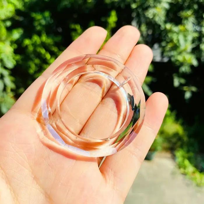 Muy Bien 50mm cercle capteur de soleil prismes en cristal bague en verre à facettes lustre cristaux