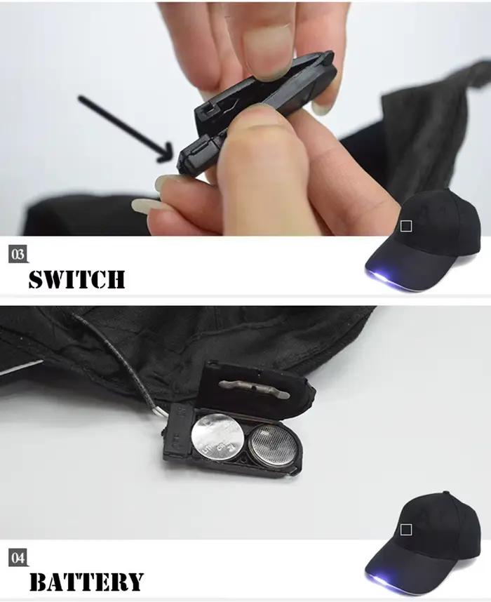 Casquette de chasse avec éclairage LED intégré - 5 lumières puissantes pour vision nocturne