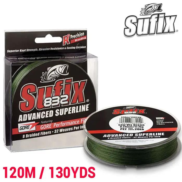 Ligne de pêche Sufix 832 multifilament tressée ultra forte et invisible pour la pêche en bateau, plage, lac et rivière