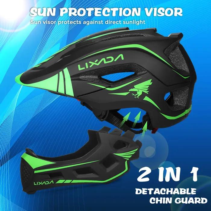 Lixada enfants casque intégral détachable enfants sport sécurité vélo casque équipement de protectio