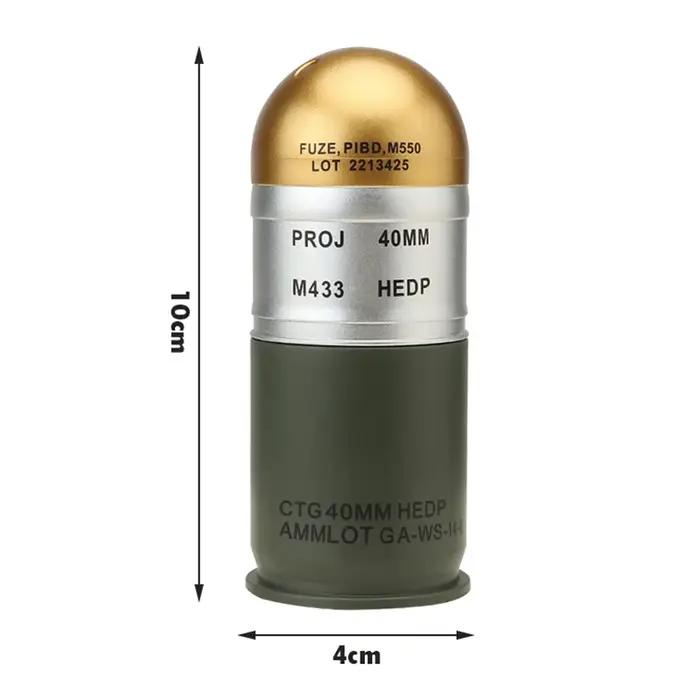M433 HEDP 40mm cartouche factice Grenade modèle militaire ventilateur Collection jouet cadeau Mini mallette de rangement Airsoft affichage décoration