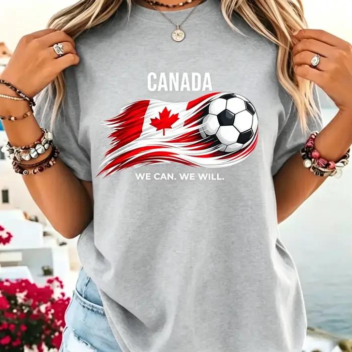 T-shirt de football Canada avec drapeau canadien et feuille d'érable