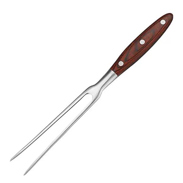 Fourchette à viande en métal de 12/14 pouces avec manche en bois