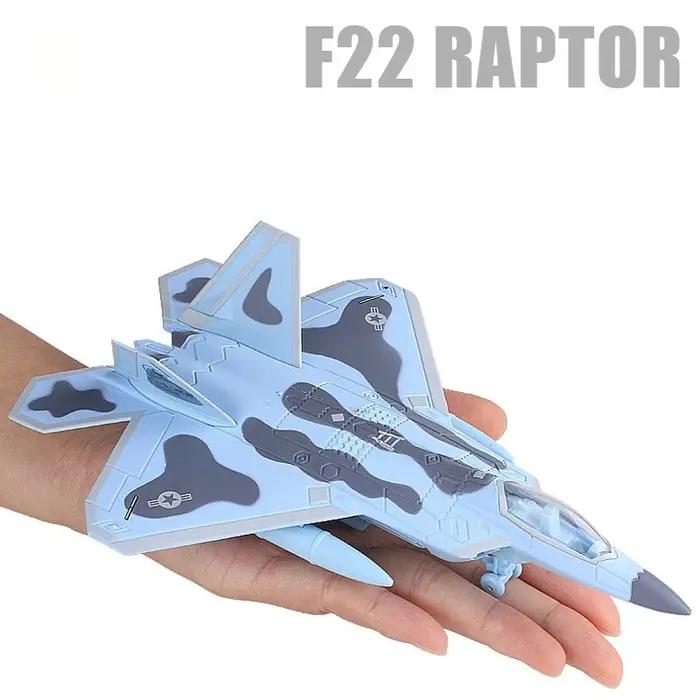 Avion de chasse F22 Raptor en alliage, série d'avions de chasse, modèle métallique militaire avec effets sonores et lumineux, cadeau pour exposition en zone touristique