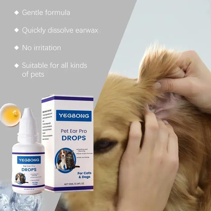 Gouttes auriculaires Pet Ear Pro pour chiens et chats : Dissolvant de cérumen