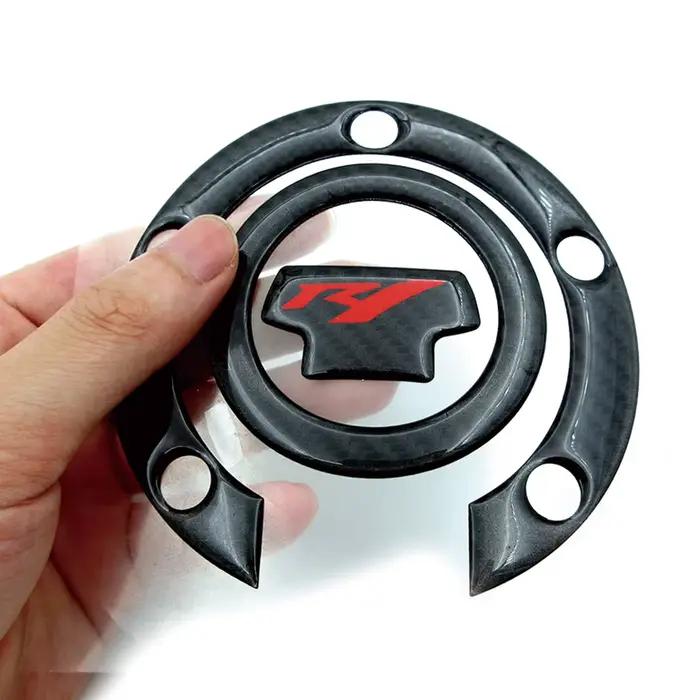 Autocollants de protection pour capuchon de réservoir de moto, en Fiber de carbone, pour Yamaha YZF