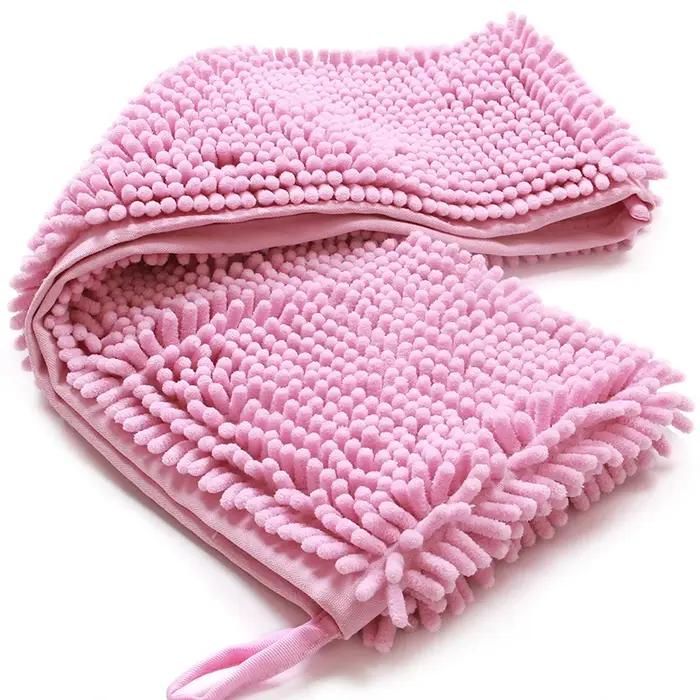 Serviette de bain douce pour animaux de compagnie, serviettes sèches en chenille, masseur de toilettage doux, absorbant, séchage rapide, petits, moyens et grands chiens et chats