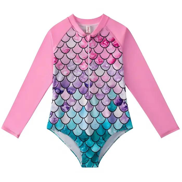 Maillot de bain sirène irisé pour filles de 3 à 8 ans