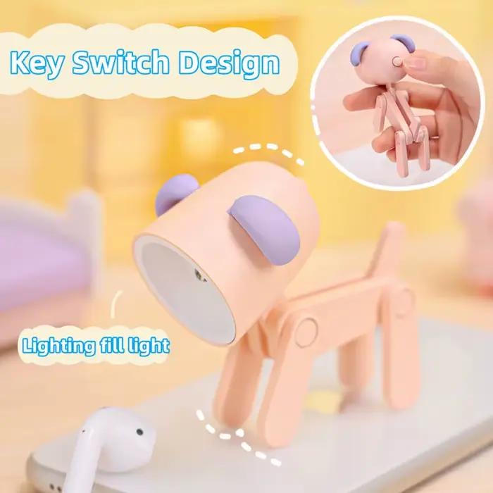 Mini veilleuses Led pliante lampe de bureau dessin animé mignon chien de compagnie cerf forme veille