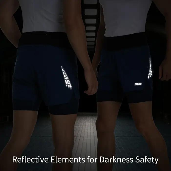 ARSUXEO short de course sur sentier pour hommes vêtements de sport 2 en 1 poches enveloppantes exerc