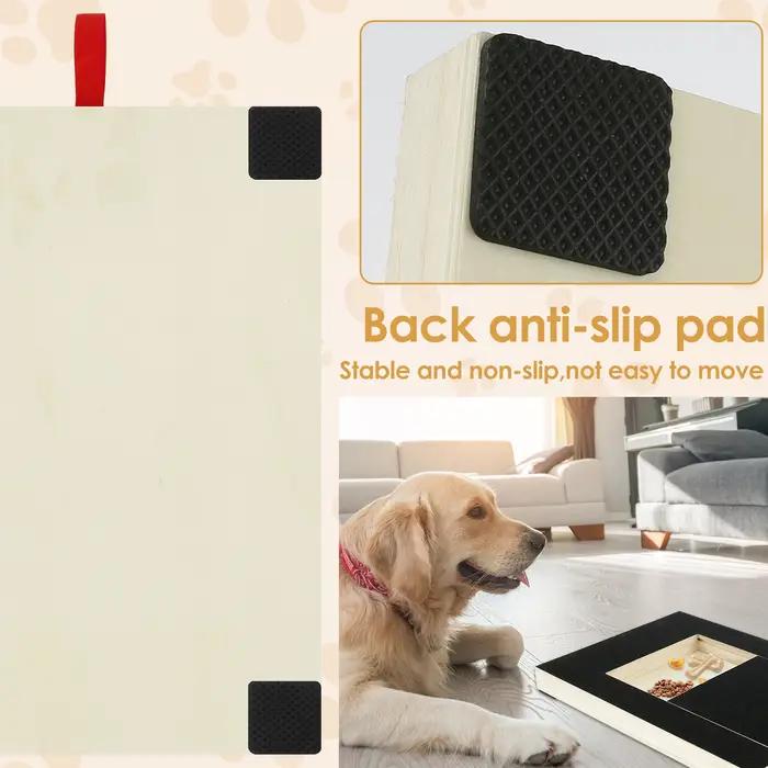 Planche à gratter pour ongles de chien avec boîte de friandises intégrée, tampon de meulage pour chiots en bois, lime à ongles pour chien, planche à papier de verre pour chiens de petite et moyenne taille occasions spéciales