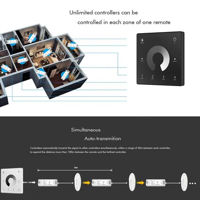 Kit de gradation de bande LED sans fil avec télécommande, gradateur à interrupteur tactile, document