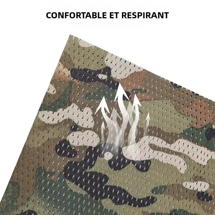 Foulard camouflage mixte coton-polyester pour chasse et tir sportif - Accessoire outdoor respirant et polyvalent