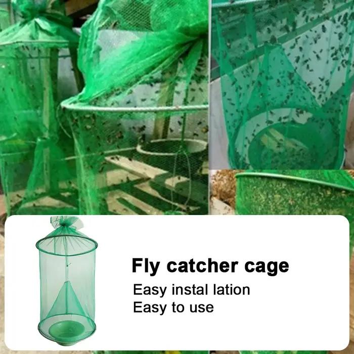 Piège à mouches suspendu réutilisable et pliable – Cage attrape-mouches pratique – Outil de contrôle des insectes pour la maison et le jardin