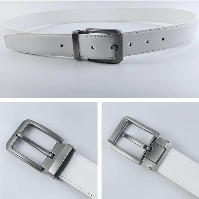Version coréenne Golf ceinture en cuir blanc boucle ardillon pantalons pour jeunes ceinture décontra