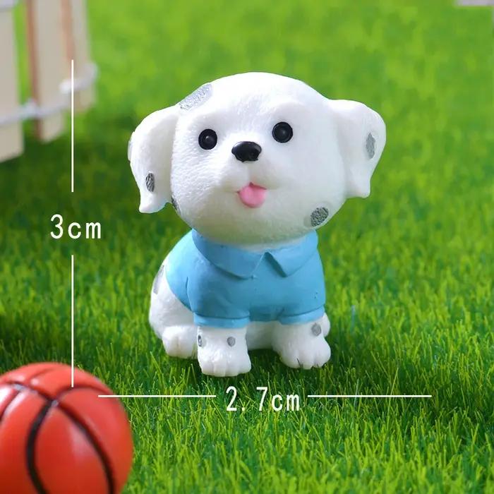 Chien chiot bricolage fée jardin Miniatures Micro paysage Animal Figurine ornement belle chanceux Statue artisanat décorations pour la maison