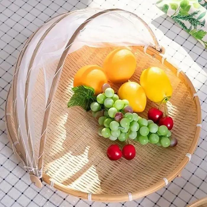 Conteneur alimentaire avec filet anti-moustiques, couvercle alimentaire anti-poussière, panier de service alimentaire, filet de protection pour pique-nique