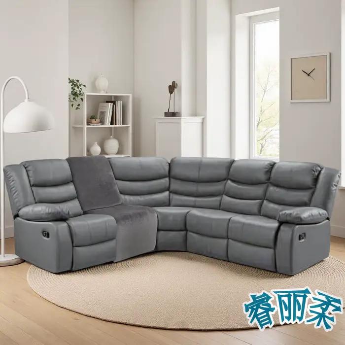 Juste en velours pour canapé inclinable sectionnel en forme de L