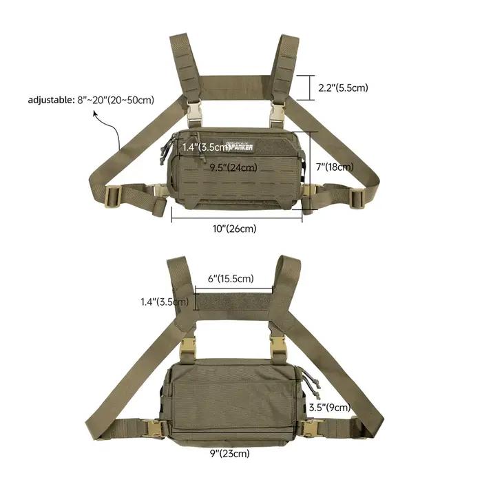 Sacs de poitrine tactiques gilet de chasse Camping en plein air sac à dos à bandoulière hommes sac d