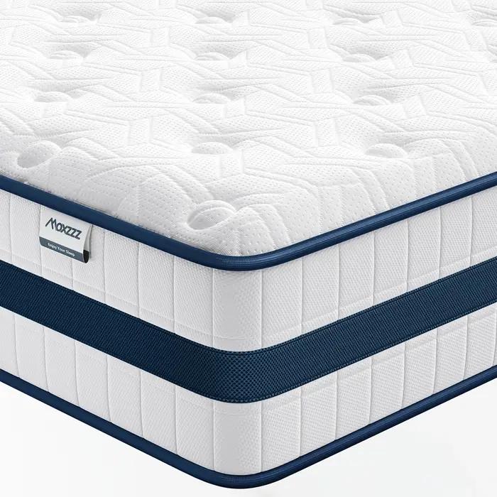 Maxzzz-matelas 10-12, lit double/king/queen size, avec mousse à mémoire de forme en gel, Végétde poc