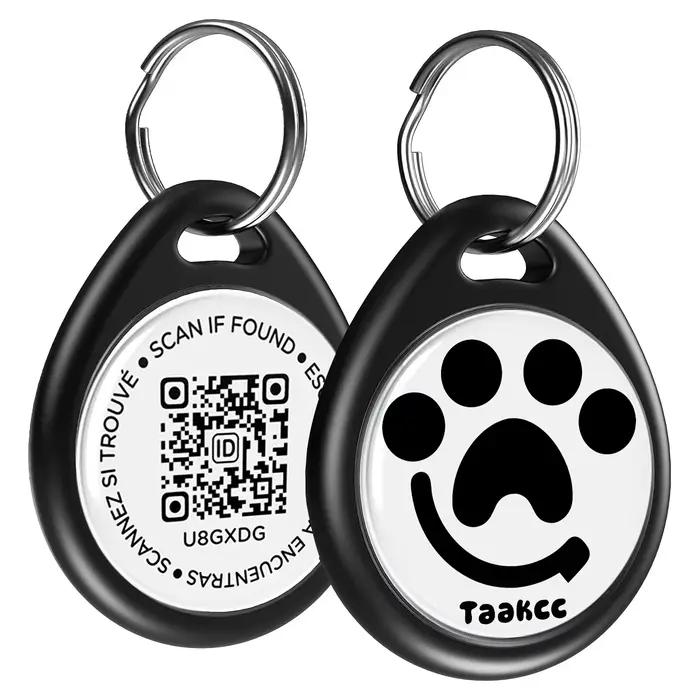 Étiquette d'identification pour animaux de compagnie avec QR code, en ABS, alertes de scan en temps