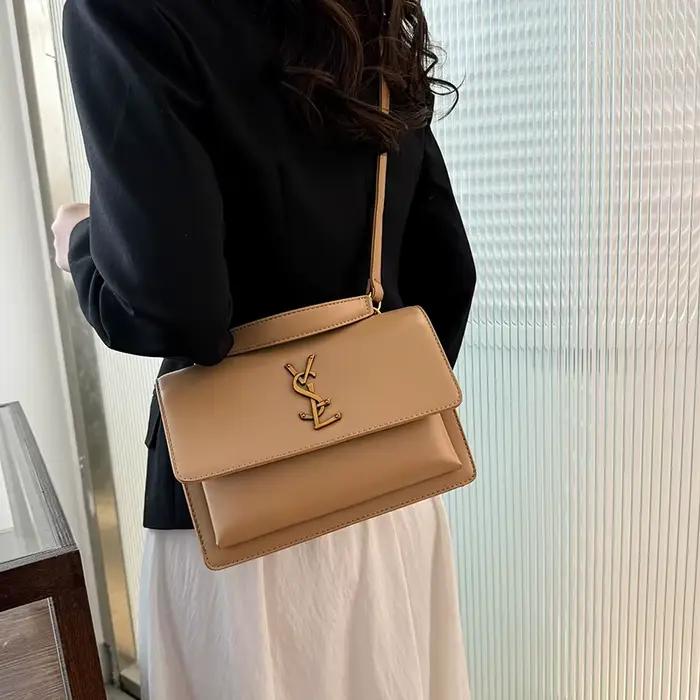 Sac Messager Femme de Marque de Luxe, Sac à Langer Élégant en Cuir, Design Minimaliste Grande Capaci