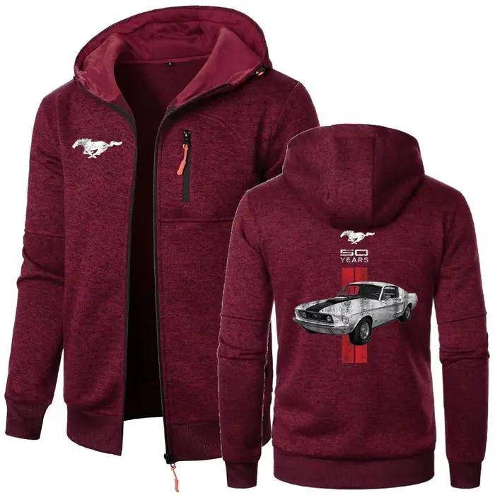 Hommes décontracté sport sweats à capuche 50 ans Mustang voiture vestes