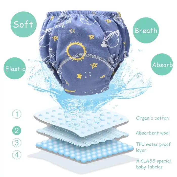 Couches-Culottes Réutilisables Pour Bébé En Coton Multicolore Taille S, M, L Apprendre La Propreté Écologique Occasions Spéciales Pour Enfants
