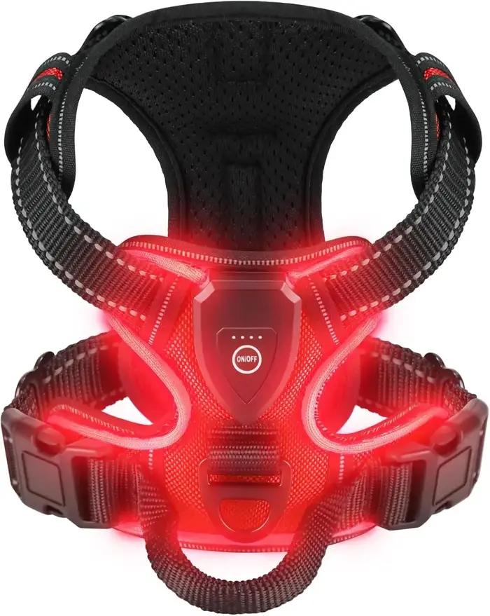 Harnais lumineux Villabriss pour chien ajustable gilet de sécurité pour balades nocturnes automne hiver toutes tailles chiens occasions spéciales