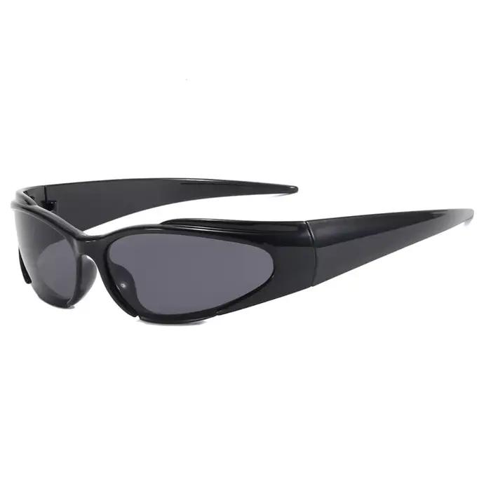 Y2k – lunettes de soleil Vintage Punk pour hommes et femmes, verres miroir ovales rétro, lunettes de