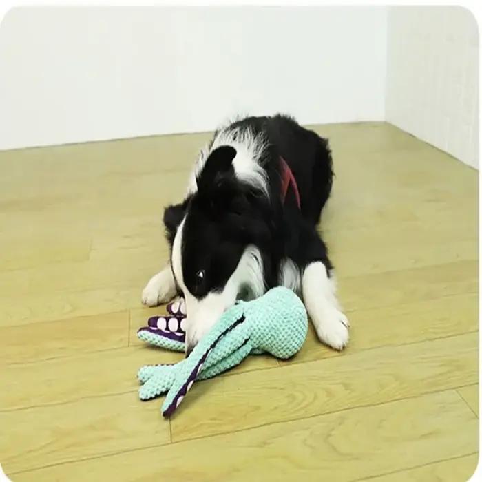 Jouet interactif en peluche poulpe pour animaux de compagnie