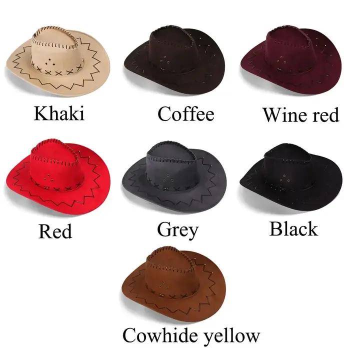 Chapeau de Cowboy en Daim pour Homme et Femme, Casquette Unisexe à la Mode